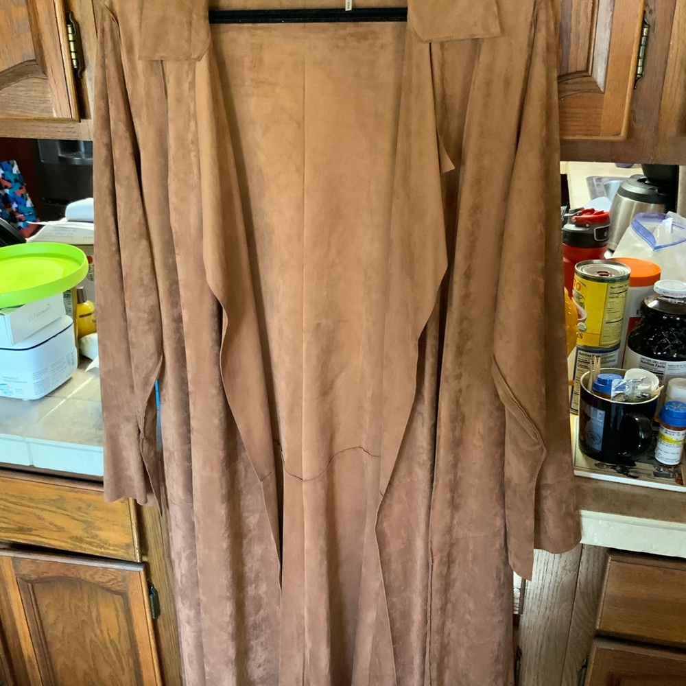 Soft Surroundings faux suede duster size 1x